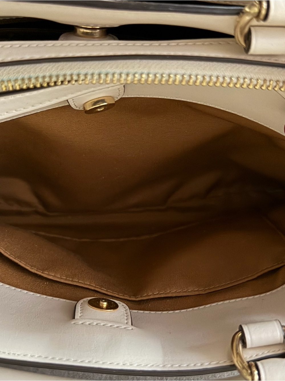 Coach Lillie Carryall Satchel Beige & White Dome Satchel with Signature C Print - Picture 9 of 14